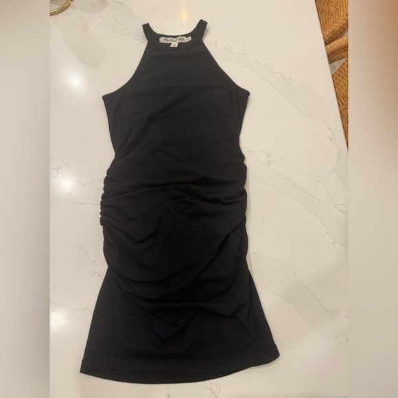 Michael Stars Black Halter Ruched Midi Dress - Picture 9 of 12